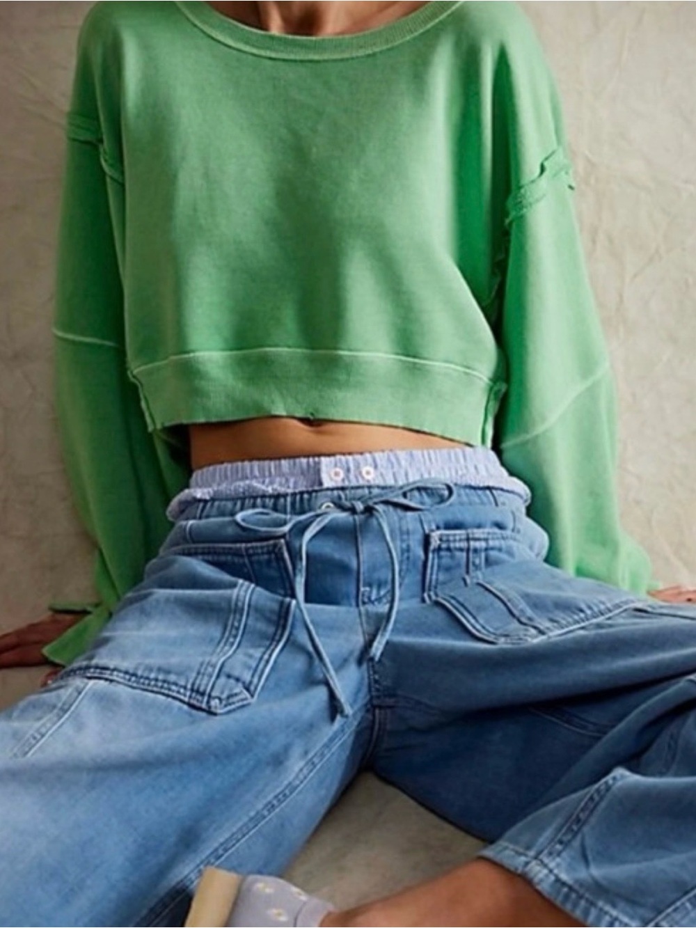 We The Free Mint Green Cropped Camden